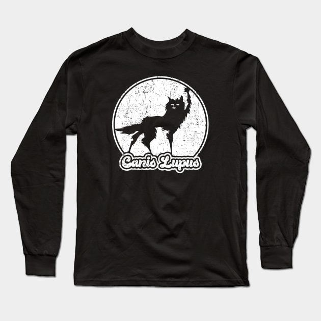 Fantastic Mr Fox - Wolf - Canis Lupus - Retro - Distressed Long Sleeve T-Shirt by Barn Shirt USA